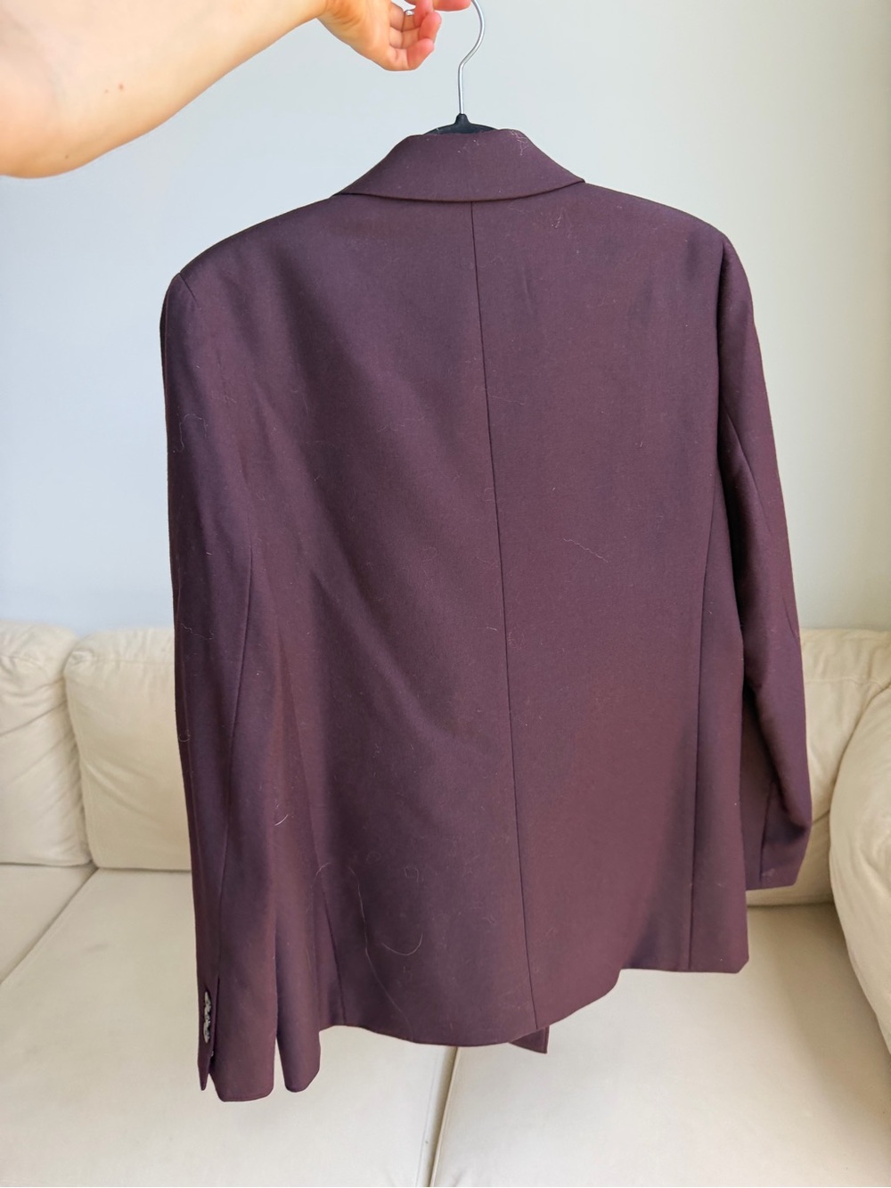 Theory Double-Breasted Blazer in Plum - Picture 2 of 6